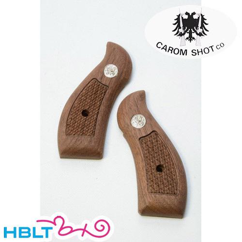 ミリタリー CAROM SHOT 木製グリップ saa用 チェッカリング リアルウッド