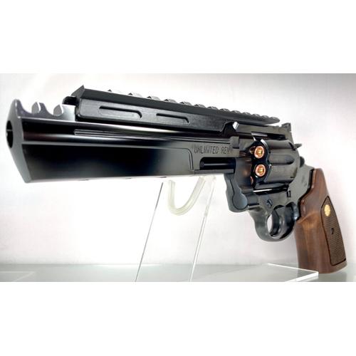 マルシン コルト アンリミテッドリボルバー リアルXカート 木製グリップ ABS Wディープブラック（ガスガン リボルバー 本体 6mm） ガスガン リボルバー マグナム