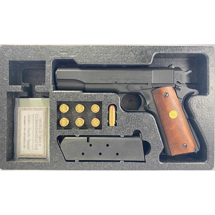 値下げ！【超美品】CAW　M1911A1　モデルガン　ブルーイング　専用ケース CAW（MULE） CAW M1911A1ベース 刻印カスタム 太平洋戦線記念