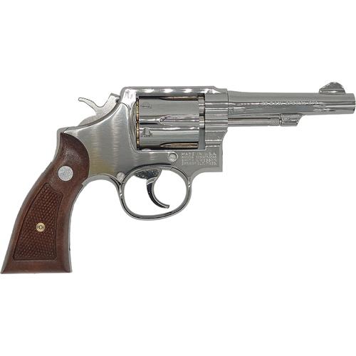タナカワークス S\u0026W M10 ミリタリー \u0026 ポリス スクエアバット Ver.3 ニッケルフィニッシュ 4インチ（発火式 モデルガン 完成 リボルバー）の画像