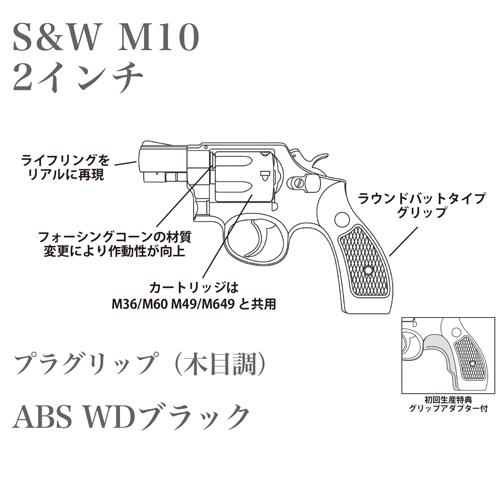 マルシン工業 マルシン S&W M10 2025年 プラグリップ ABS WDブラック 2