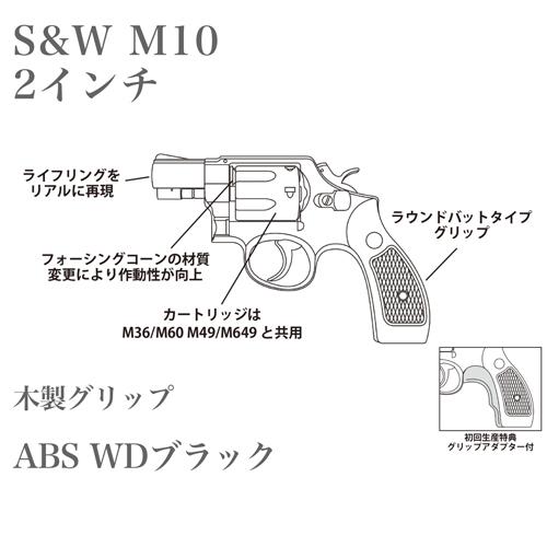 マルシン工業 マルシン S&W M10 2025年 木製グリップ ABS WDブラック 2