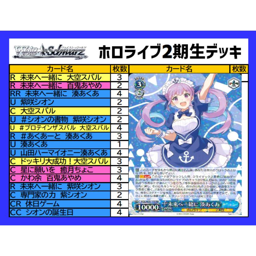 ヴァイスシュヴァルツ 【WS】ホロライブ2期生デッキ : ホビーショップ