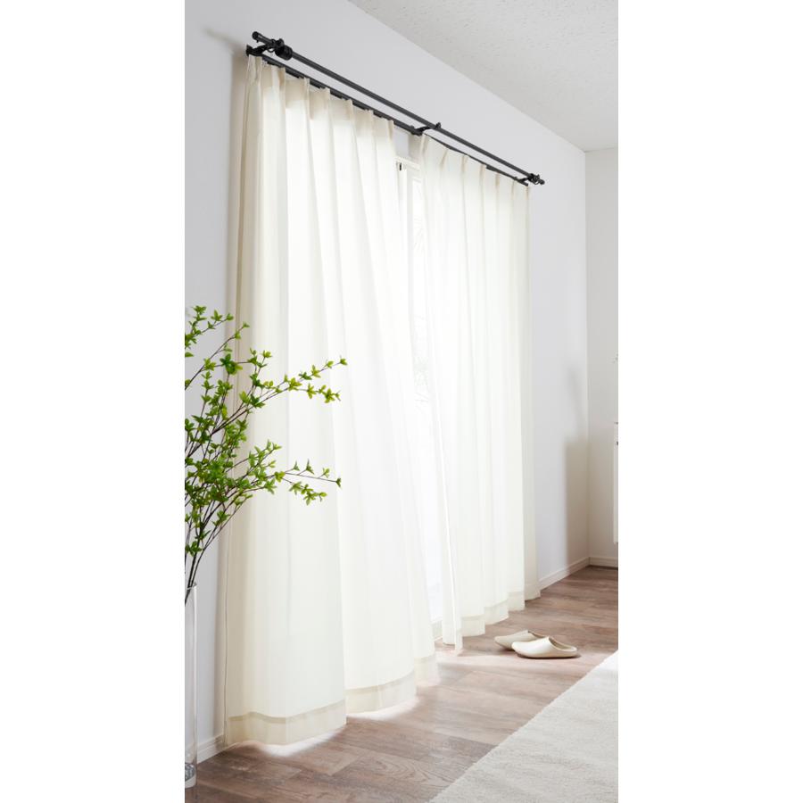 ミラーレースカーテン シフォン アイボリー 幅200x丈238cm 1枚組 日本