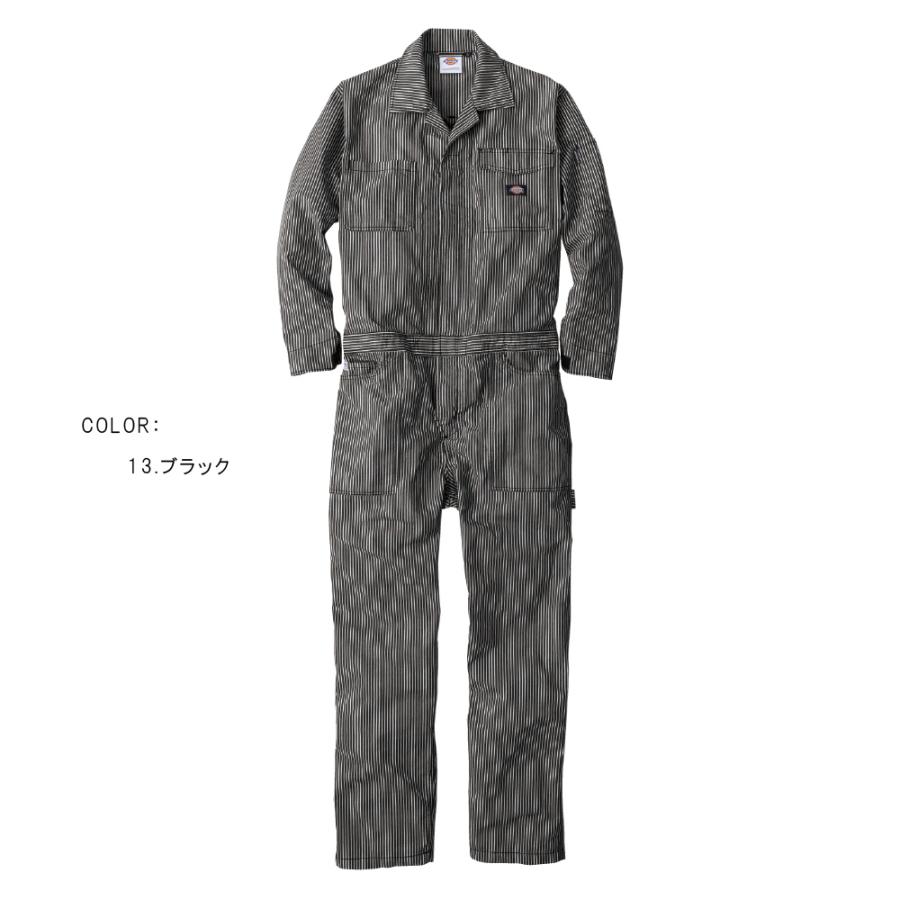 Dickies（ディッキーズ） ライト ストレッチ ヒッコリー 長袖 つなぎ D