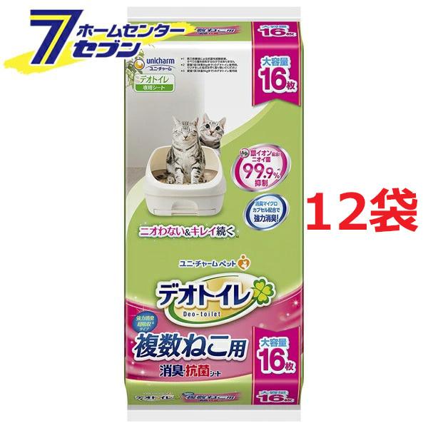 デオトイレ シート 複数ねこ用 16枚入x12袋 ユニチャーム 消臭抗菌シート 大容量 1ケース DIY.com - 通販 - PayPayモール