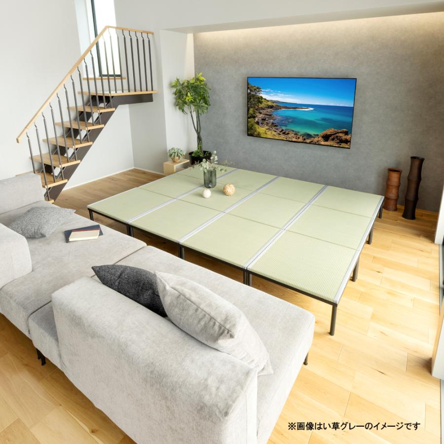 畳アイアン小上がり ハイタイプ 70×70×29cm い草ブラウン (和空間 スキップフロア 和テイスト リビング ダイニング 大島屋) 爆買_1