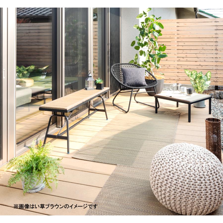 畳アイアンベンチ 120×30×45cm い草グレー (ダイニングベンチ 畳ベンチ