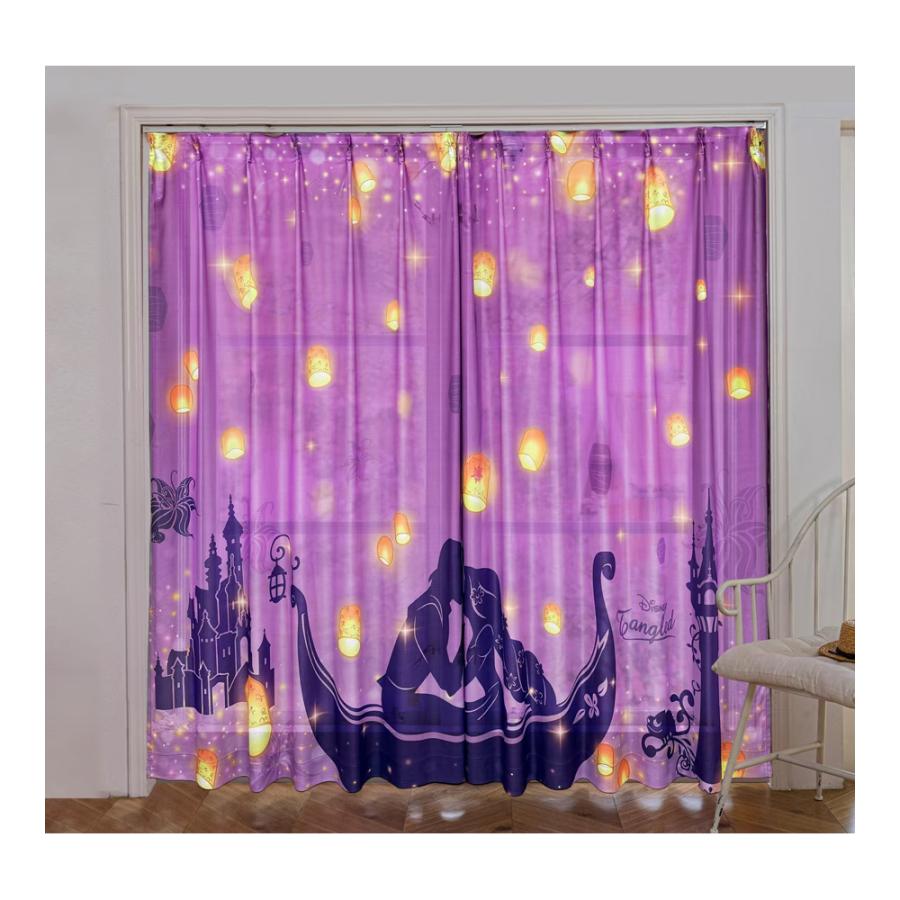 ラプンツェル カーテン ディズニー レースカーテン ラプンツェル 幅100×丈133cm (2枚1