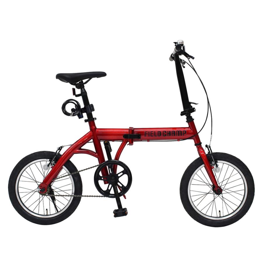 折畳み自転車 RD レッド 16インチ (ロック付) FIELD CHAMP MG-FCP16RD 