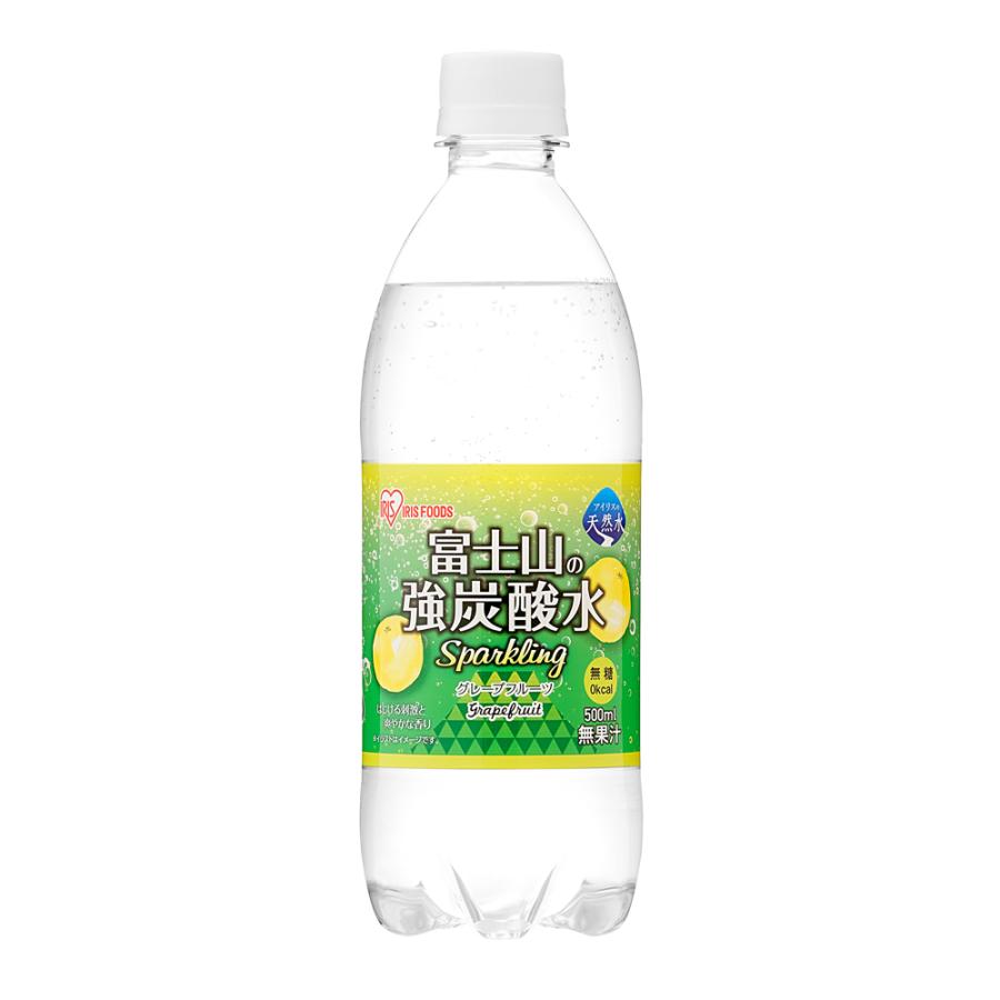 富士山の強炭酸水 グレープフルーツ 500ml×24本入 日本製 500ml×24本 (富士山の天然水 フレーバー 防災 備蓄 アイリスオーヤマ) 爆買