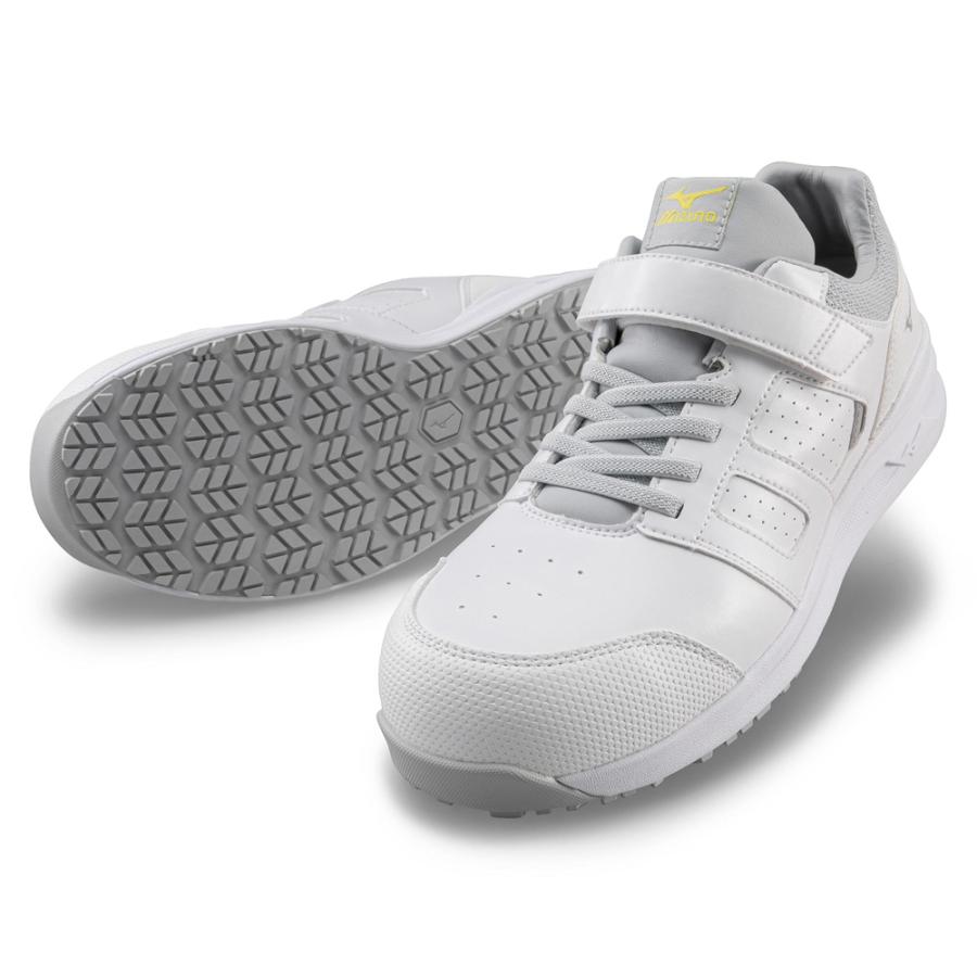 オールマイティ ミズノ ワークシューズ 24.5cm ホワイト×シルバー ASII