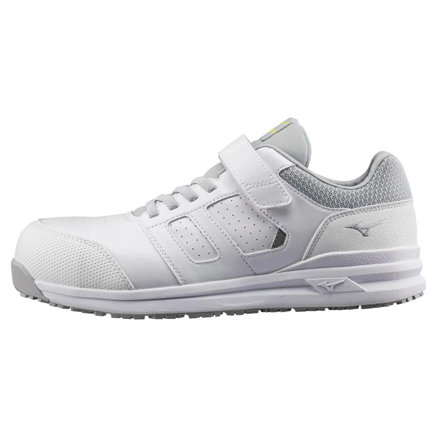 オールマイティ ミズノ ワークシューズ 27cm ホワイト×シルバー ASII