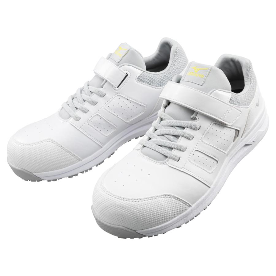 オールマイティ ワークシューズ 30cm ホワイト×シルバー ASII 34 L F1GA220101300 ミズノ [作業靴 ワーキング スニーカー ユニセックス ローカット 紐靴 軽量 ] オールマイティ ミズノ ワークシューズ 30cm ホワイト×シルバー ASII