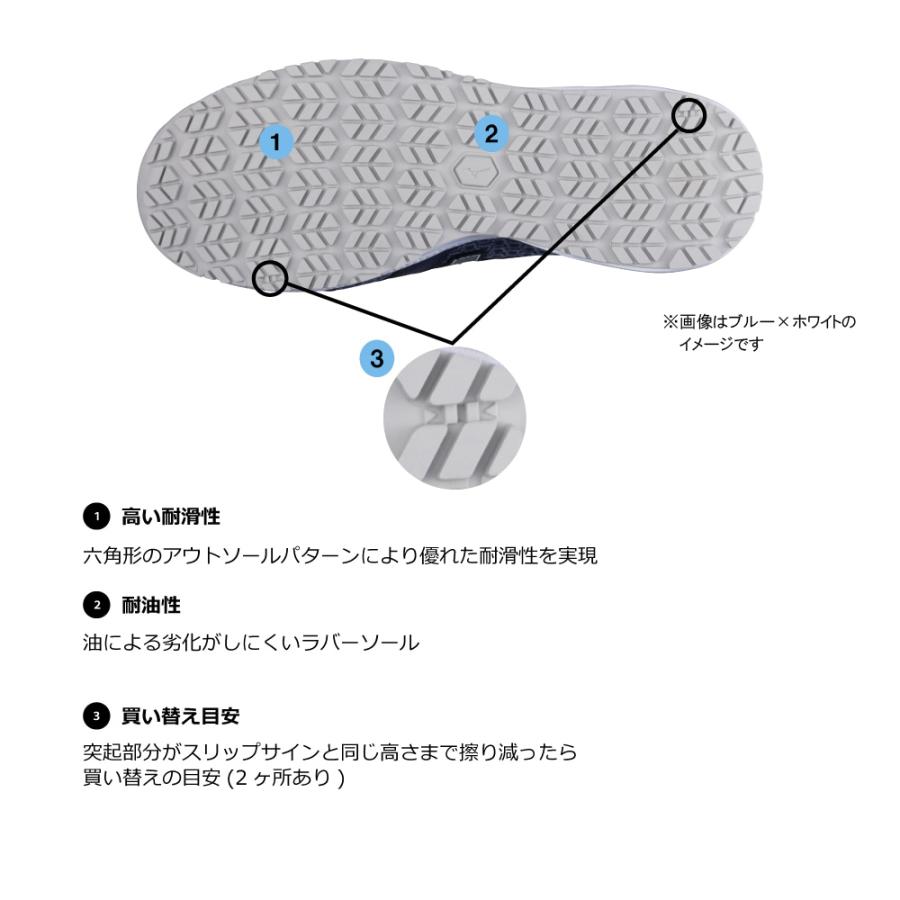 オールマイティ ミズノ ワークシューズ 28cm ブルー×ホワイト VH 11 L