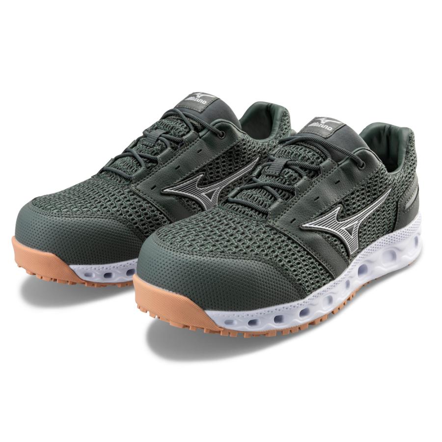 オールマイティ ワークシューズ 29cm カーキ×シルバー VH 11 L F1GA220436290 ミズノ [メンズ 男性 ワーキング スニーカー ローカット 軽量 ] オールマイティ ミズノ ワークシューズ 29cm カーキ×シルバー VH 11 L