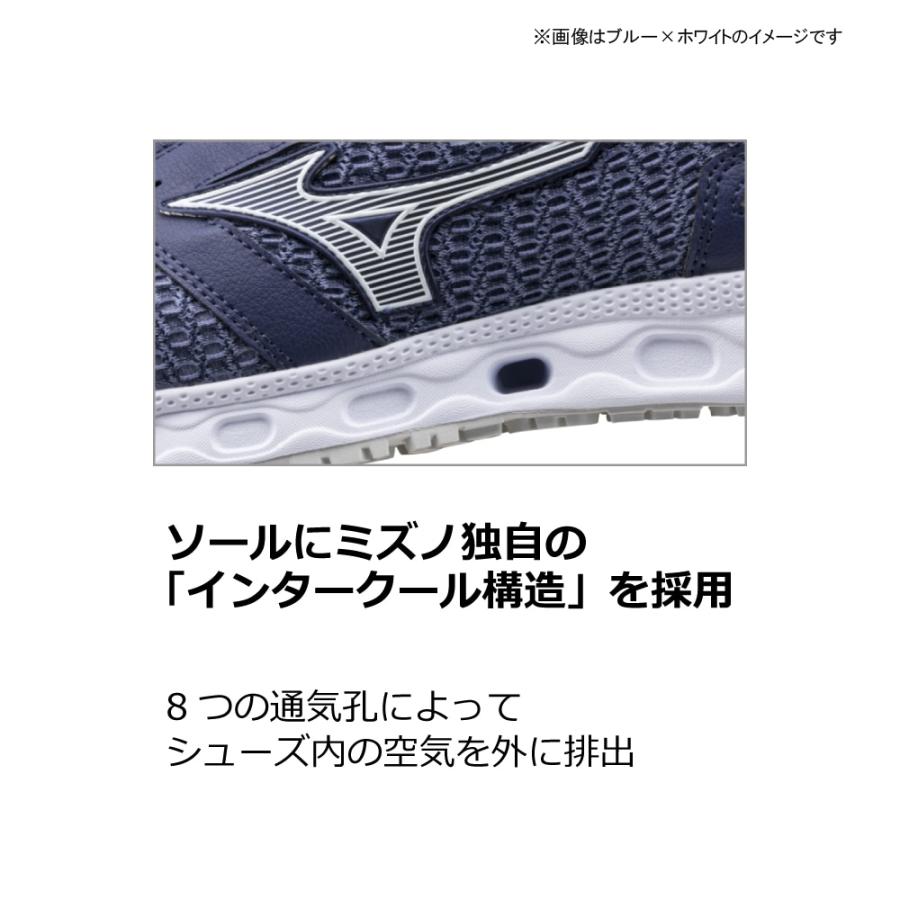 オールマイティ ミズノ ワークシューズ 27cm レッド×ホワイト VH 11 L