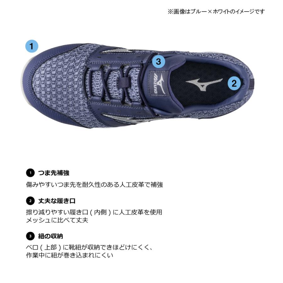 オールマイティ ミズノ ワークシューズ 28cm レッド×ホワイト VH 11 L