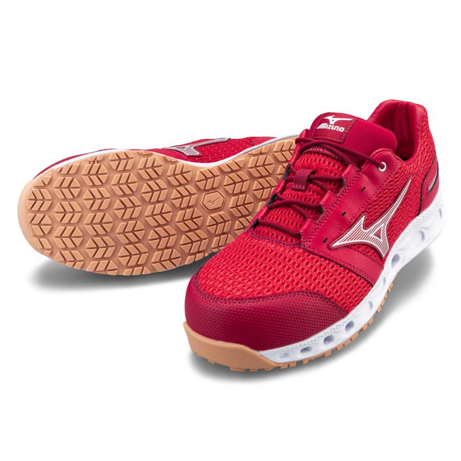 オールマイティ ワークシューズ 28cm レッド×ホワイト VH 11 L F1GA220462280 ミズノ [メンズ 男性 ワーキング スニーカー ローカット 軽量 ] オールマイティ ミズノ ワークシューズ 28cm レッド×ホワイト VH 11 L