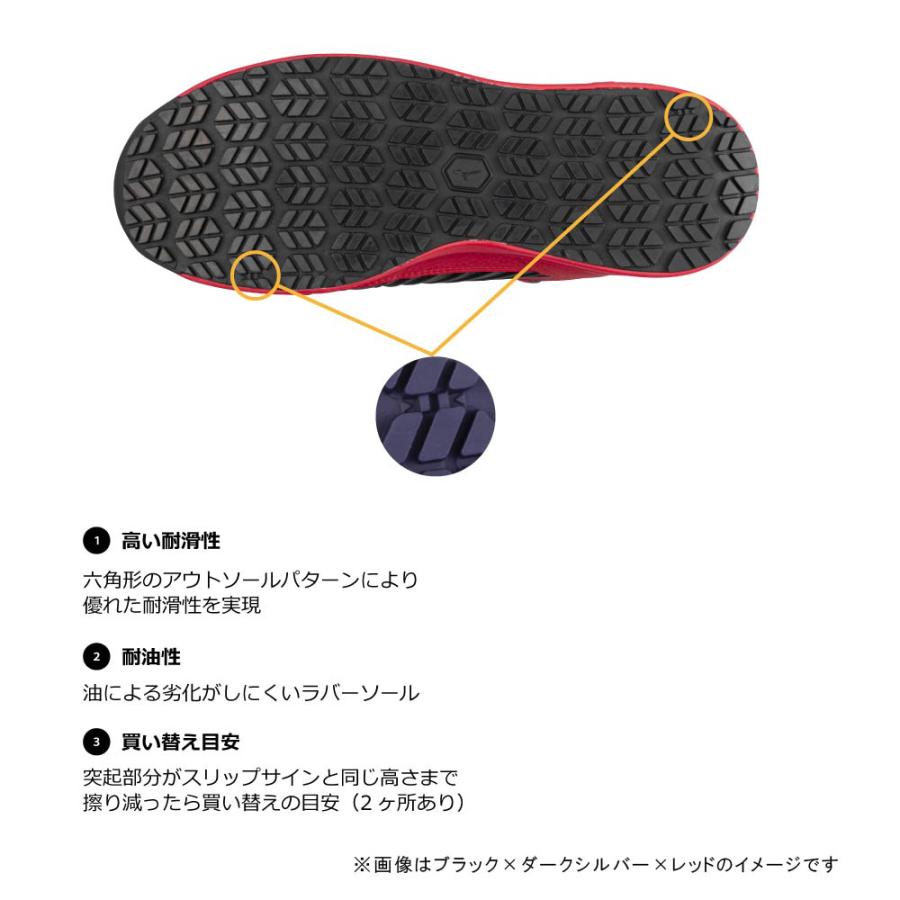 オールマイティ ミズノ ワークシューズ 27cm ブラック×ダークシルバー