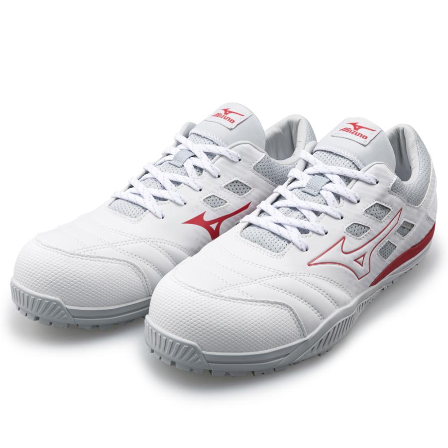 オールマイティ ワークシューズ 28cm ホワイト×レッド TDII 11 L F1GA230001280 ミズノ [ワーキング 作業靴 スニーカー ユニセックス ローカット 紐靴 軽量 衝撃吸収 クッション性 耐滑性 通気性 mizuno] オールマイティ ミズノ ワークシューズ 28cm ホワイト×レッド TDII 11