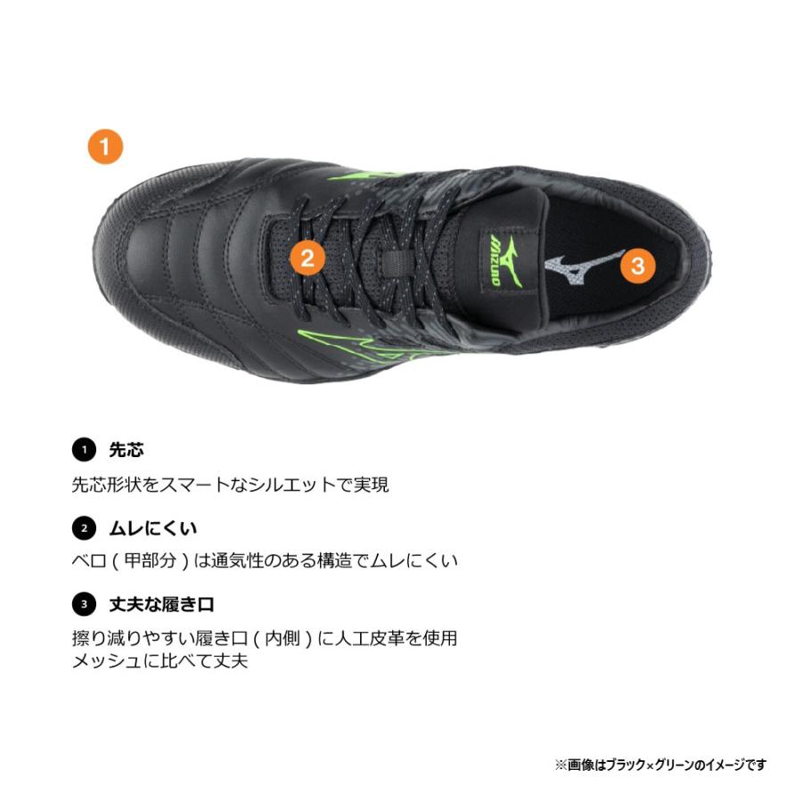 オールマイティ ミズノ ワークシューズ 26cm ブルーグレー×コーラル