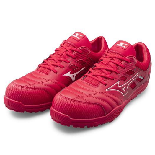 オールマイティ ワークシューズ 25cm レッド×ホワイト TDII 11 L F1GA230062250 ミズノ [ワーキング 作業靴 スニーカー ユニセックス ローカット 紐靴 軽量 衝撃吸収 クッション性 耐滑性 通気性 mizuno] オールマイティ ミズノ ワークシューズ 25cm レッド×ホワイト TDII 11