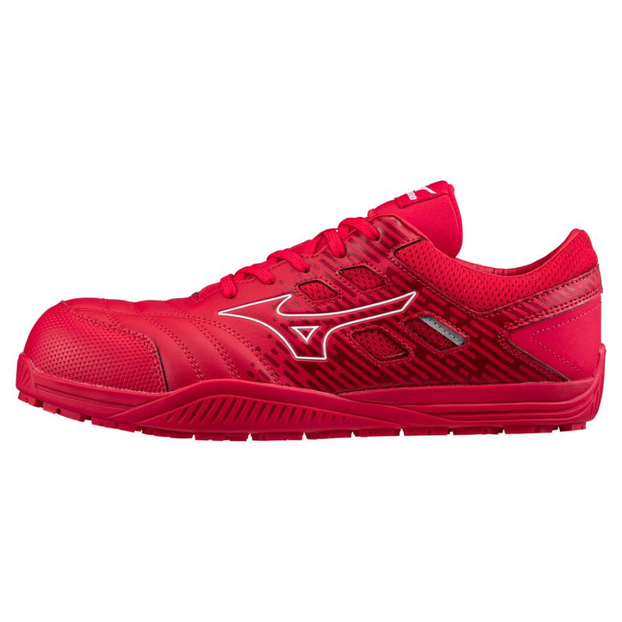 オールマイティ ミズノ ワークシューズ 25cm レッド×ホワイト TDII 11