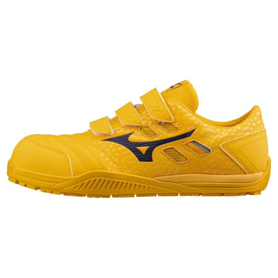 オールマイティ ワークシューズ 27cm イエロー×ネイビー TDII 22 L F1GA230145270 ミズノ [ワーキング スニーカー 作業靴 ユニセックス ローカット ベルト靴 軽量 ] オールマイティ ミズノ ワークシューズ 27cm イエロー×ネイビー TDII