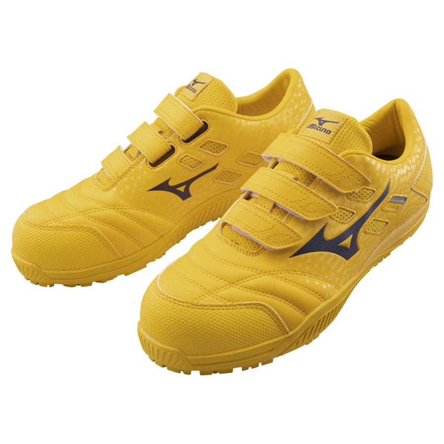 オールマイティ ミズノ ワークシューズ 27cm イエロー×ネイビー TDII