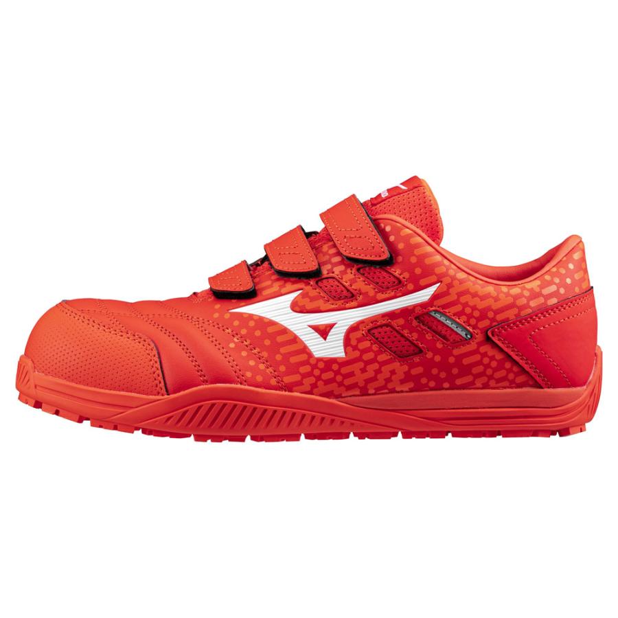 オールマイティ ミズノ ワークシューズ 27cm オレンジ×ホワイト TDII