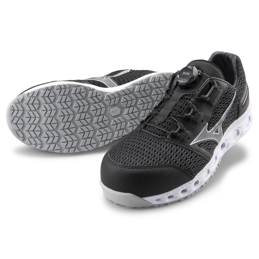 オールマイティ ワークシューズ 28cm ブラック×シルバー VH 51L BOA F1GA230609280 ミズノ [メンズ 男性 ワーキング スニーカー ローカット ダイヤル靴 軽量] オールマイティ ミズノ ワークシューズ 28cm ブラック×シルバー VH 51L