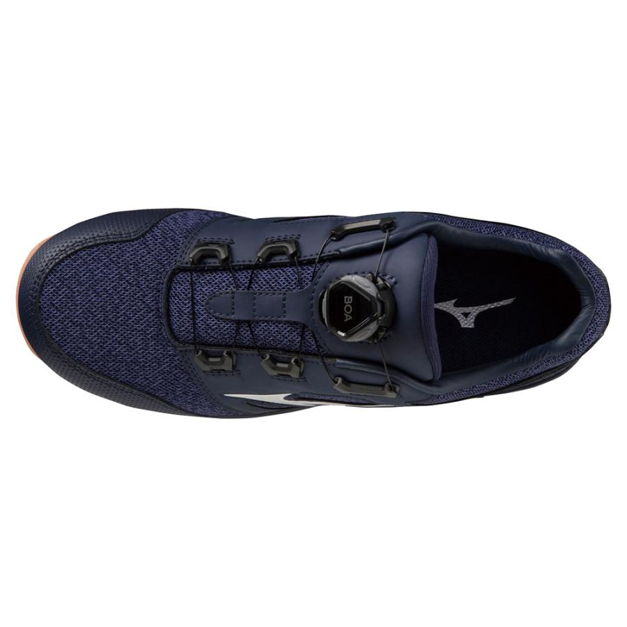 オールマイティ ワークシューズ 25cm ネイビー×ホワイト LSII 52 L BOA F1GA220214250 ミズノ [ワーキング スニーカー ユニセックス ローカット ダイヤル靴 軽量] オールマイティ ミズノ ワークシューズ 25cm ネイビー×ホワイト LSII