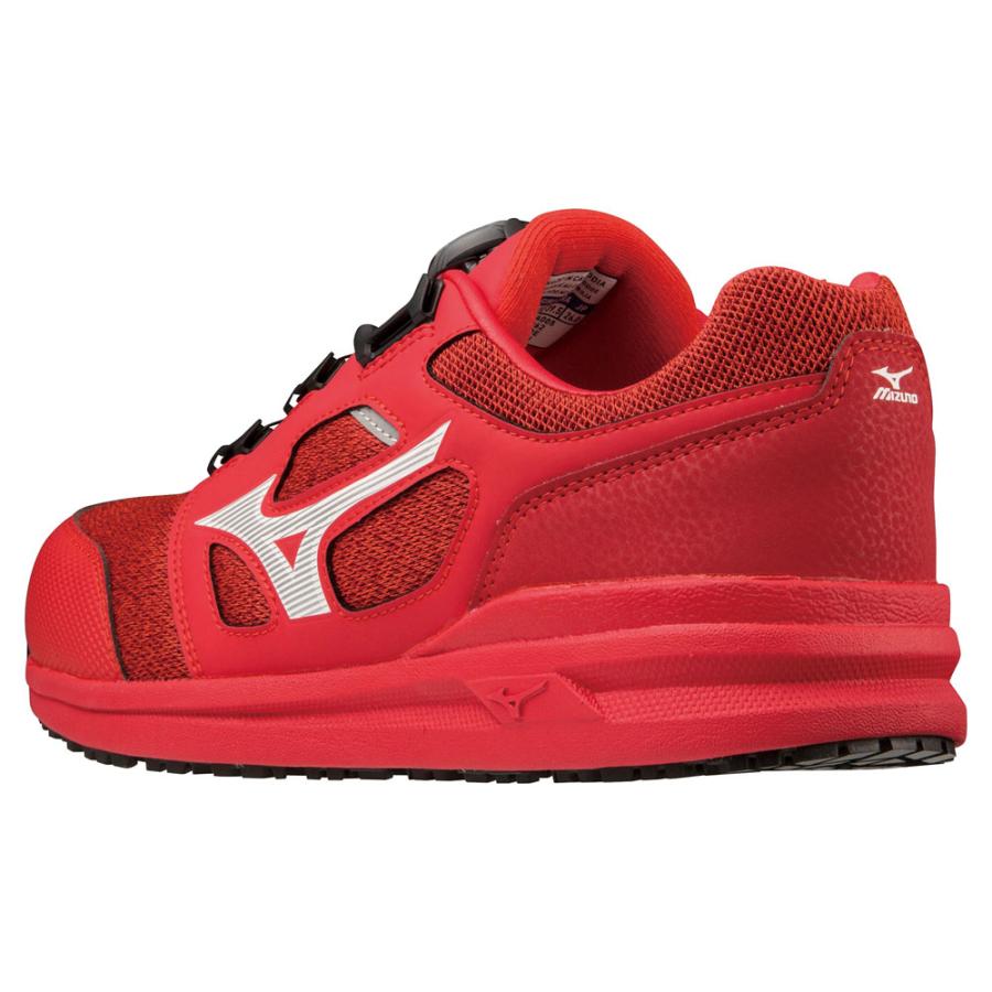 オールマイティ ミズノ ワークシューズ 22cm レッド×ホワイト LSII 52