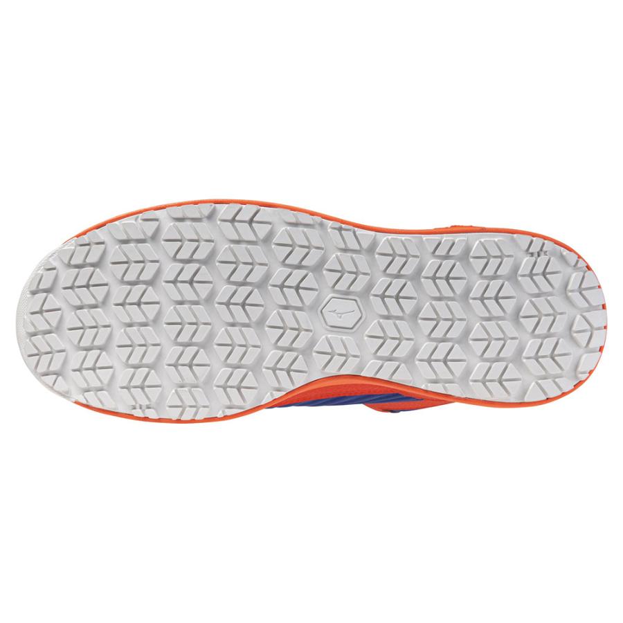 オールマイティ ミズノ ワークシューズ 27cm ブルー×ホワイト×オレンジ