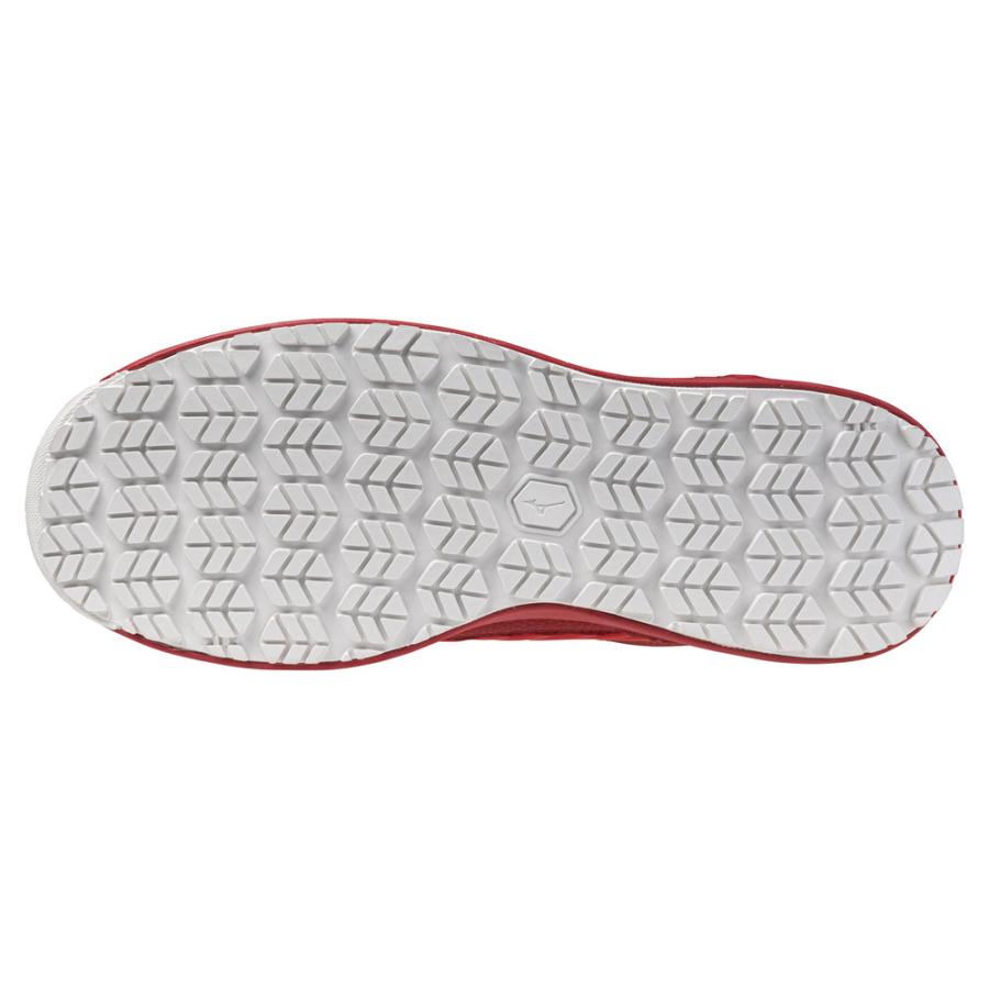 オールマイティ ミズノ ワークシューズ 25cm レッド×ゴールド×レッド