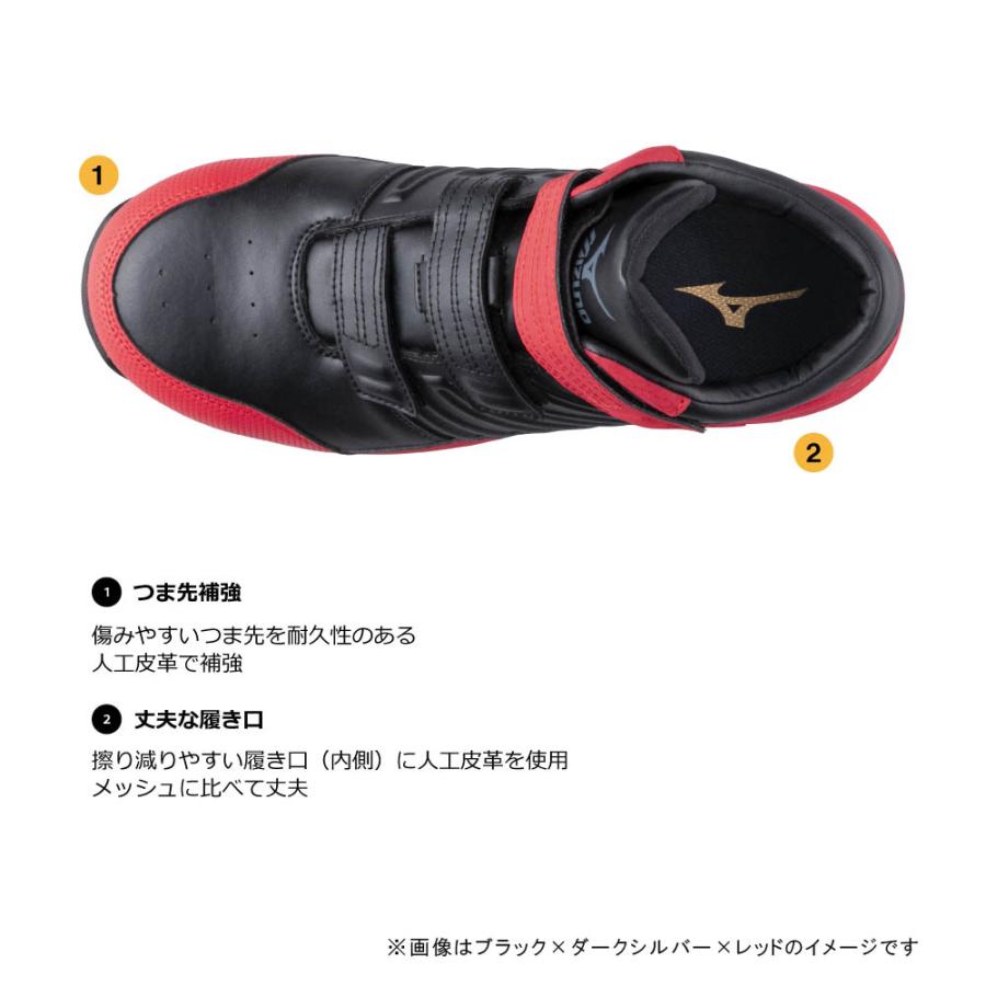 オールマイティ ミズノ ワークシューズ 27cm レッド×ゴールド×レッド