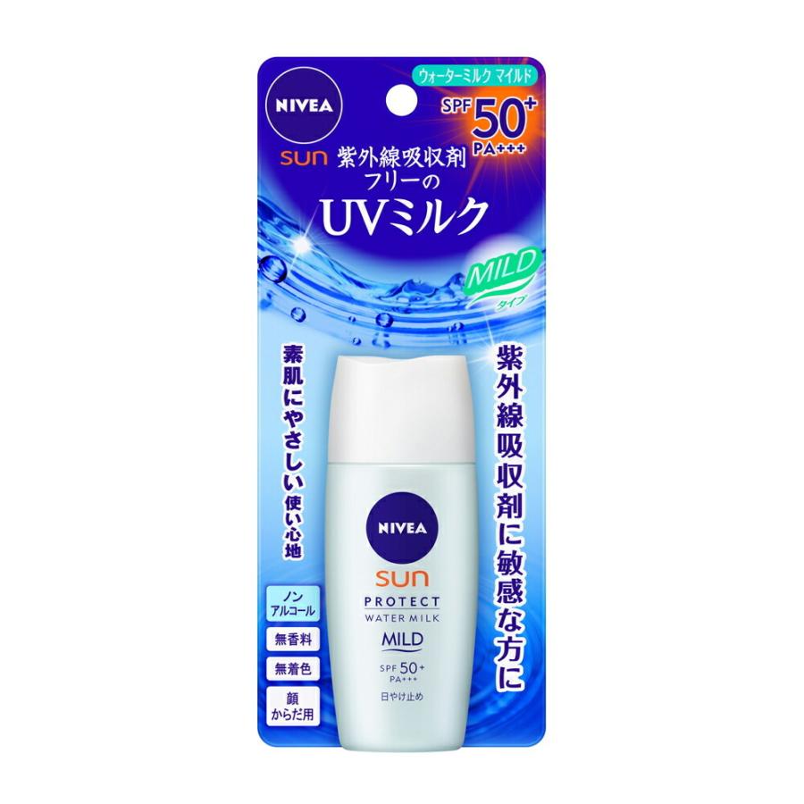 ニベアサン プロテクトウォーターミルク マイルド 30ml  花王 [SPF50+ PA+++ 顔 からだ用 UV対策 日焼け止め 日やけ止め ]｜hc7