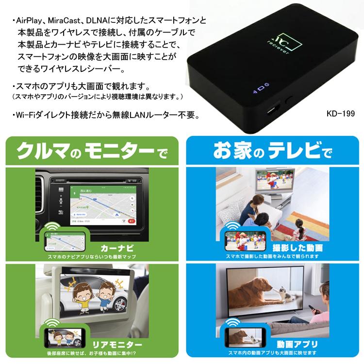 Kashimura（カシムラ） Miracastレシーバー HDMI/RCA ケーブル付 KD