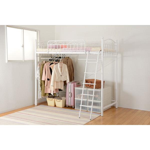 ロフトベッド (約)幅100×奥行208×高さ190/71.5×床面高154/36・32・28cm KH-3528M-WH 萩原 ロフトベッド 約 幅100×奥行208×高さ190/71 5×床面高154/36 28cm KH 3528M WH 萩原