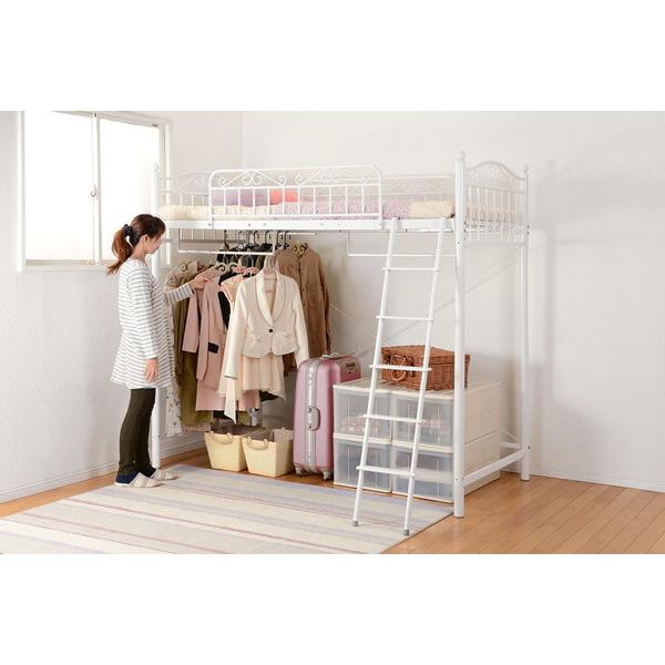 ロフトベッド (約)幅100×奥行208×高さ190/71.5×床面高154/36・32・28cm KH-3528M-WH 萩原 ロフトベッド 約 幅100×奥行208×高さ190/71 5×床面高154/36 28cm KH 3528M WH 萩原