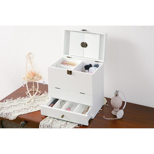 コスメボックス (約)幅27×奥行18×高さ35cm MUD-6740WH 萩原 爆買 : DIY