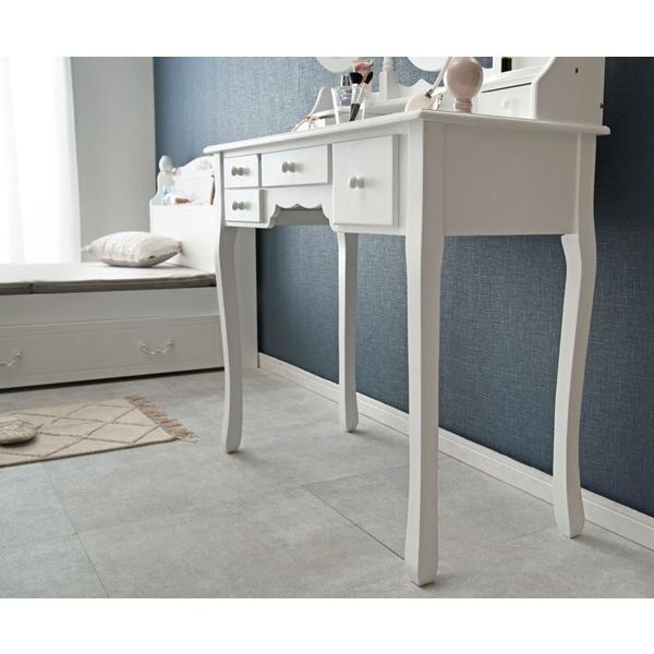 ドレッサー ドレッサー：(約)幅90×奥行40×高さ75/144cm、スツール：(約)幅36.5×奥行28.5×高さ45cm MD-6563WH 萩原 爆買_19