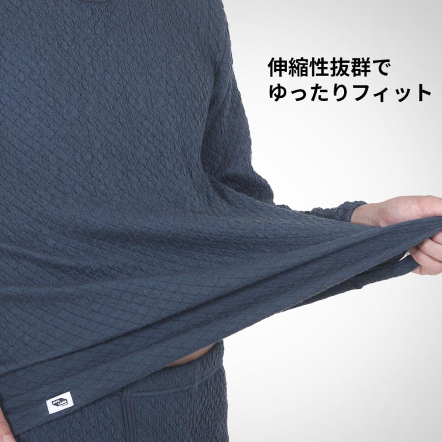 ひだまり 婦人用肌着 長袖 丸首 インナー M ネイビー チョモランマ