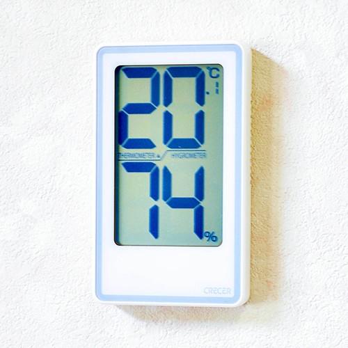デカ文字デジタル温湿度計 CR-2000W クレセル [大工道具 測定具 温度計 