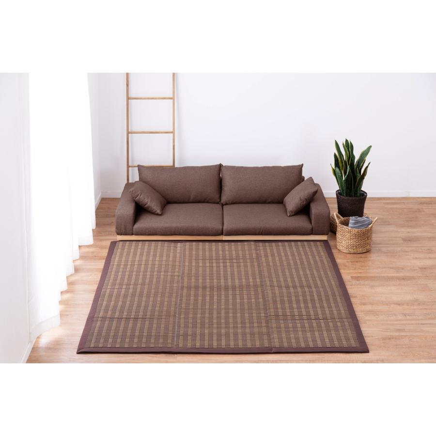 い草コンパクトパフラグ(裏貼り) 仙名(せんな) ベージュ サイズ180×180cm 萩原 [抗カビ 消臭 ホットカ−ペット／床暖房対応] 爆買