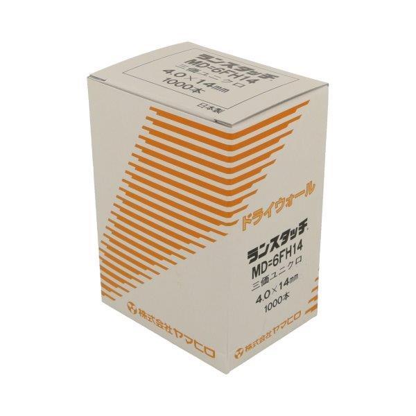 ランスタッチ ドライウォール 皿 ネジ径4mm×全長14mm 頭径6mm 1,000本 
