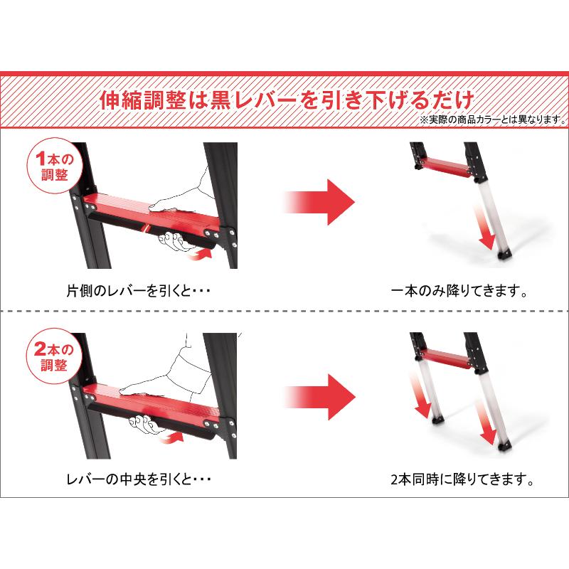 ALINCO 伸縮脚付はしご兼用脚立 約210cm GUS-210 アルインコ ALINCO 伸縮脚付はしご兼用脚立 約210cm GUS-210 アルインコ