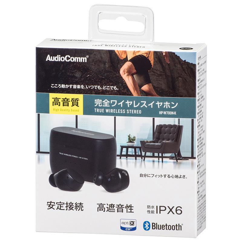 OHM（オーム電機） AudioComm 完全ワイヤレスイヤホン ブラック HP