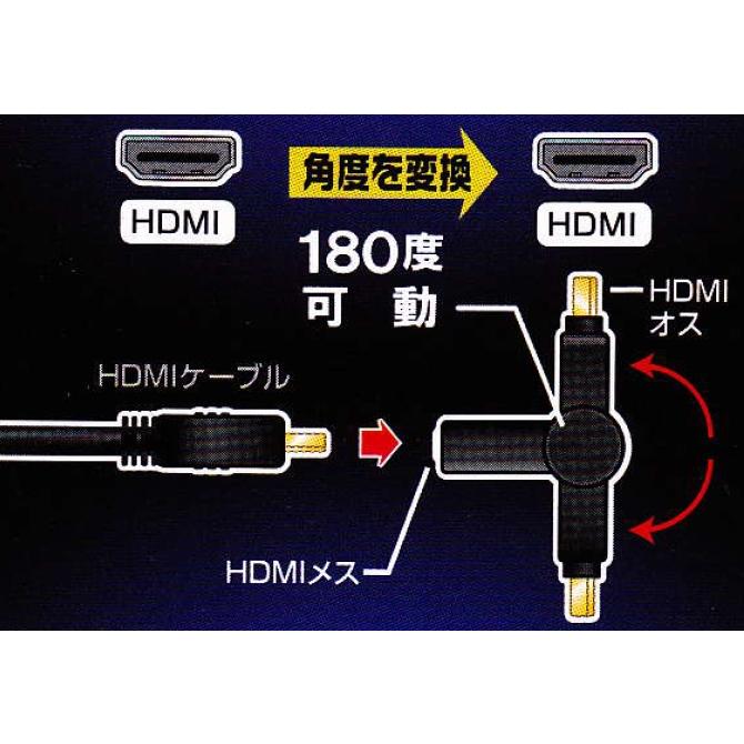 オーム電機 HDMI 180°可動変換プラグ05-0306 VIS-P0306[AVケーブル:HDMIケーブル・プラグ]｜hc7｜02